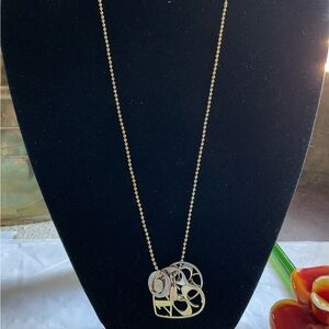 COACH Gold And Silver Tone With  3 Coach Signature’s Pendants Necklace